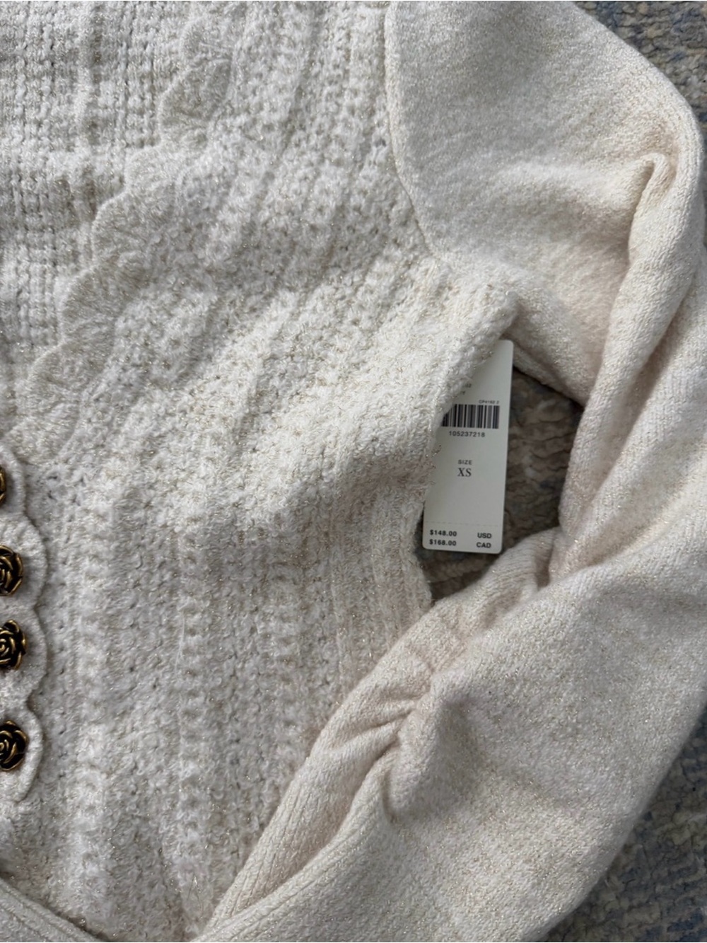 Nwt scallop vneck pointelle sweater - Picture 6 of 7